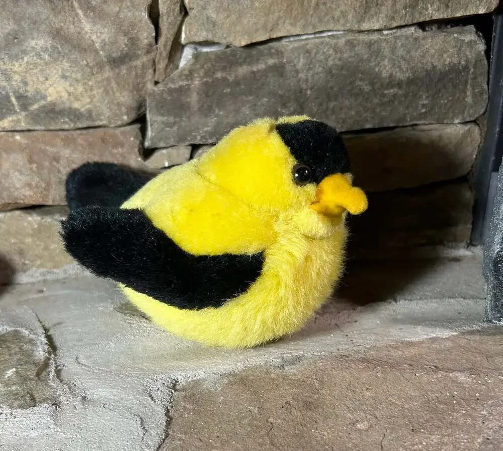 Goldfinch Plush K&M Toys Black and Yellow bird